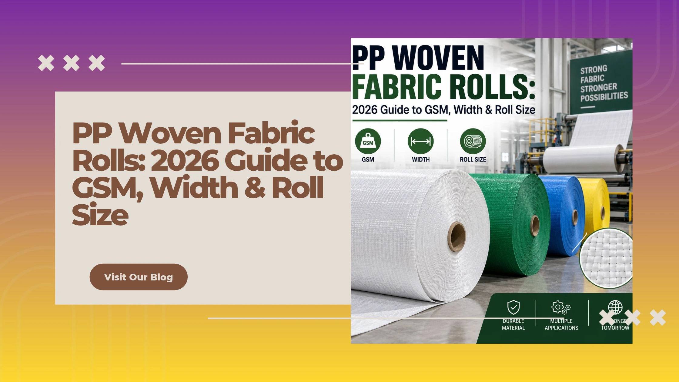 PP Woven Fabric Rolls: GSM, Width & Size Guide 2026